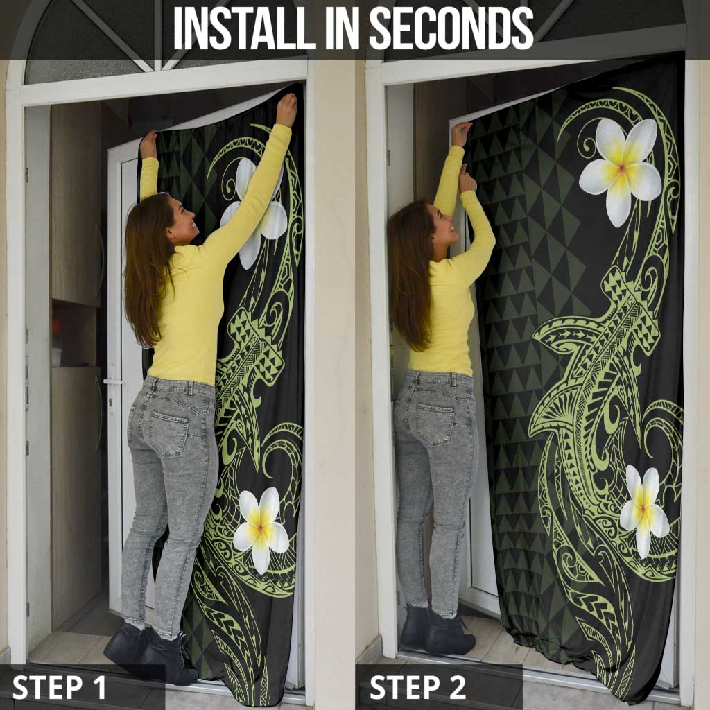 Aloha Hammerhead Shark Door Cover Lime Rickey Hawaiian Kakau Tribal Tattoo - Polynesian Pride
