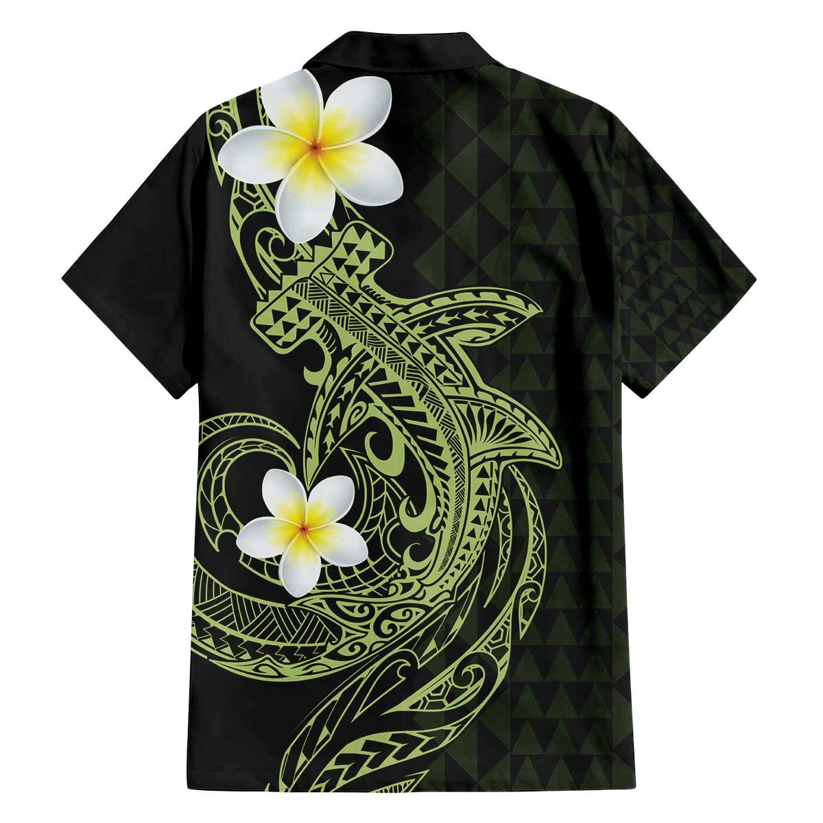 Aloha Hammerhead Shark Family Matching Off The Shoulder Long Sleeve Dress and Hawaiian Shirt Lime Rickey Hawaiian Kakau Tribal Tattoo