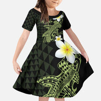 Aloha Hammerhead Shark Family Matching Summer Maxi Dress and Hawaiian Shirt Lime Rickey Hawaiian Kakau Tribal Tattoo