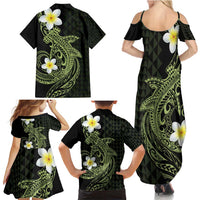 Aloha Hammerhead Shark Family Matching Summer Maxi Dress and Hawaiian Shirt Lime Rickey Hawaiian Kakau Tribal Tattoo