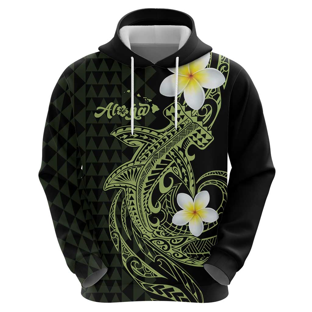 Aloha Hammerhead Shark Hoodie Lime Rickey Hawaiian Kakau Tribal Tattoo