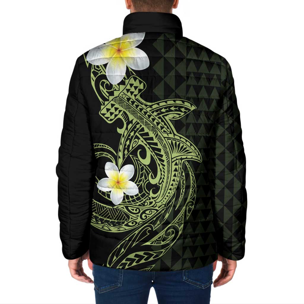 Aloha Hammerhead Shark Padded Jacket Lime Rickey Hawaiian Kakau Tribal Tattoo LT9 - Polynesian Pride