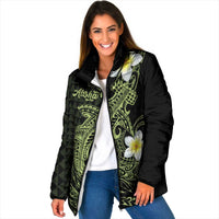 Aloha Hammerhead Shark Padded Jacket Lime Rickey Hawaiian Kakau Tribal Tattoo LT9 Women Lime - Polynesian Pride