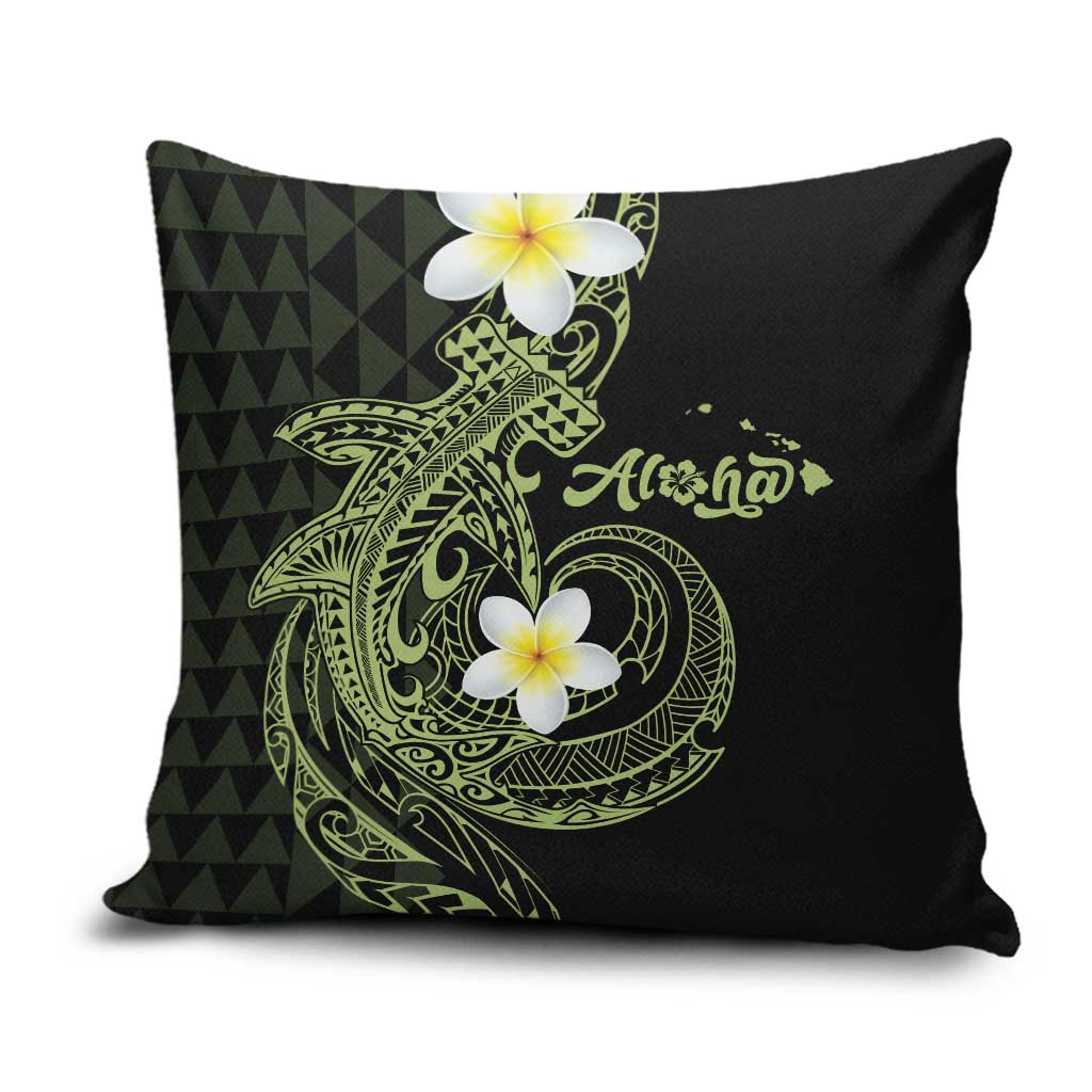 Aloha Hammerhead Shark Pillow Cover Lime Rickey Hawaiian Kakau Tribal Tattoo - Polynesian Pride