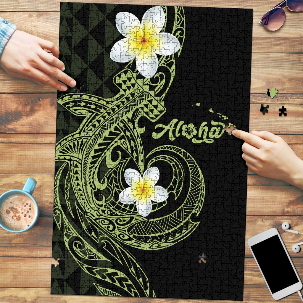 Aloha Hammerhead Shark Puzzle Lime Rickey Hawaiian Kakau Tribal Tattoo LT9 Lime - Polynesian Pride