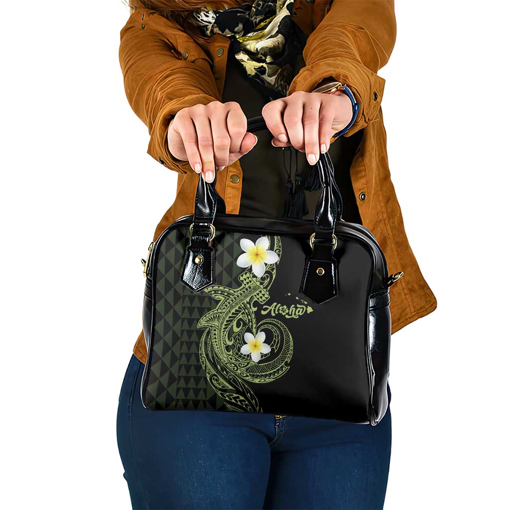 Aloha Hammerhead Shark Shoulder Handbag Lime Rickey Hawaiian Kakau Tribal Tattoo