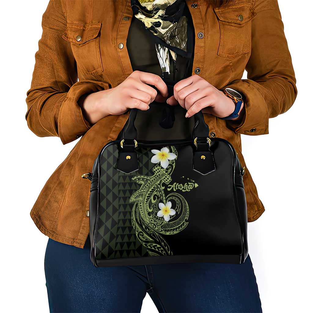 Aloha Hammerhead Shark Shoulder Handbag Lime Rickey Hawaiian Kakau Tribal Tattoo