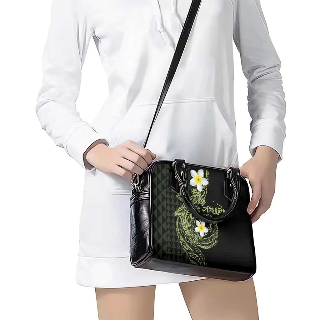 Aloha Hammerhead Shark Shoulder Handbag Lime Rickey Hawaiian Kakau Tribal Tattoo