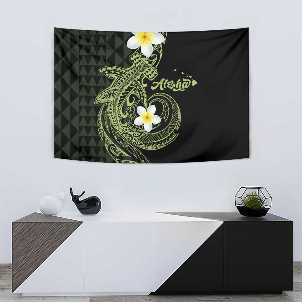 Aloha Hammerhead Shark Tapestry Lime Rickey Hawaiian Kakau Tribal Tattoo