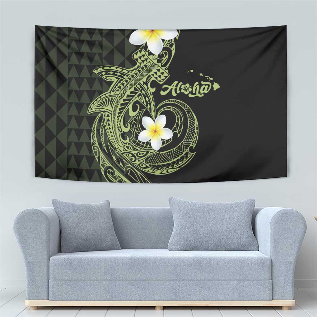 Aloha Hammerhead Shark Tapestry Lime Rickey Hawaiian Kakau Tribal Tattoo