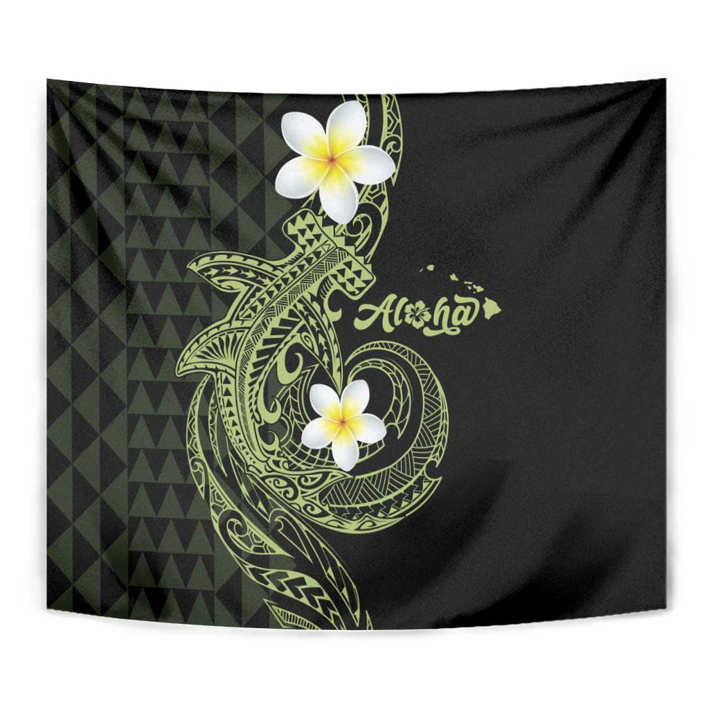 Aloha Hammerhead Shark Tapestry Lime Rickey Hawaiian Kakau Tribal Tattoo
