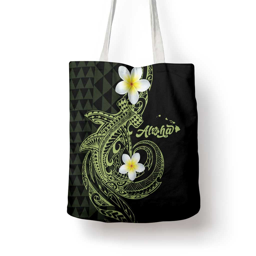 Aloha Hammerhead Shark Tote Bag Lime Rickey Hawaiian Kakau Tribal Tattoo LT9 - Polynesian Pride