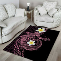 Aloha Hammerhead Shark Area Rug Vivacious Pink Hawaiian Kakau Tribal Tattoo