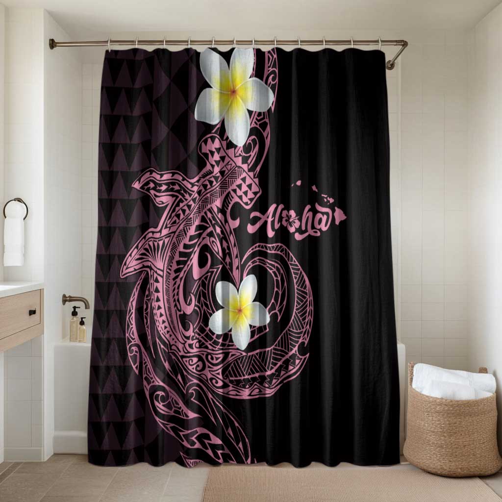 Aloha Hammerhead Shark Bathroom Set Vivacious Pink Hawaiian Kakau Tribal Tattoo - Polynesian Pride