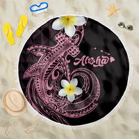 Aloha Hammerhead Shark Beach Blanket Vivacious Pink Hawaiian Kakau Tribal Tattoo