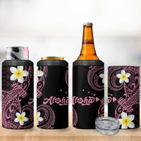 Aloha Hammerhead Shark 4 in 1 Can Cooler Tumbler Vivacious Pink Hawaiian Kakau Tribal Tattoo