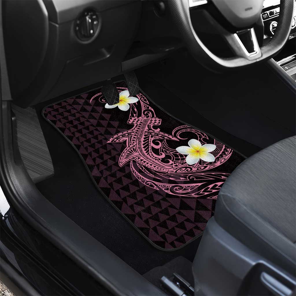Aloha Hammerhead Shark Car Mats Vivacious Pink Hawaiian Kakau Tribal Tattoo