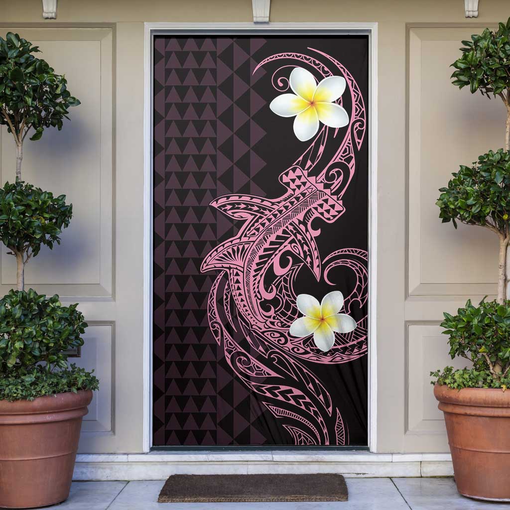 Aloha Hammerhead Shark Door Cover Vivacious Pink Hawaiian Kakau Tribal Tattoo - Polynesian Pride