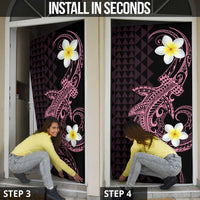 Aloha Hammerhead Shark Door Cover Vivacious Pink Hawaiian Kakau Tribal Tattoo - Polynesian Pride