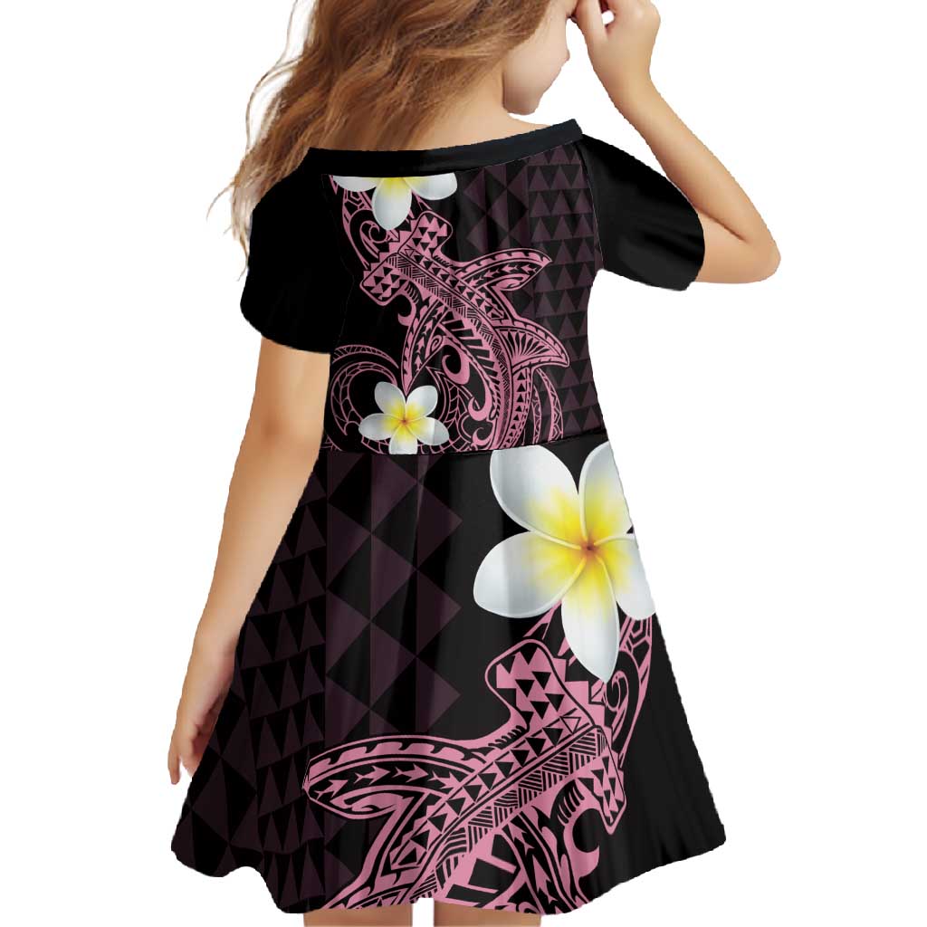 Aloha Hammerhead Shark Family Matching Off Shoulder Maxi Dress and Hawaiian Shirt Vivacious Pink Hawaiian Kakau Tribal Tattoo
