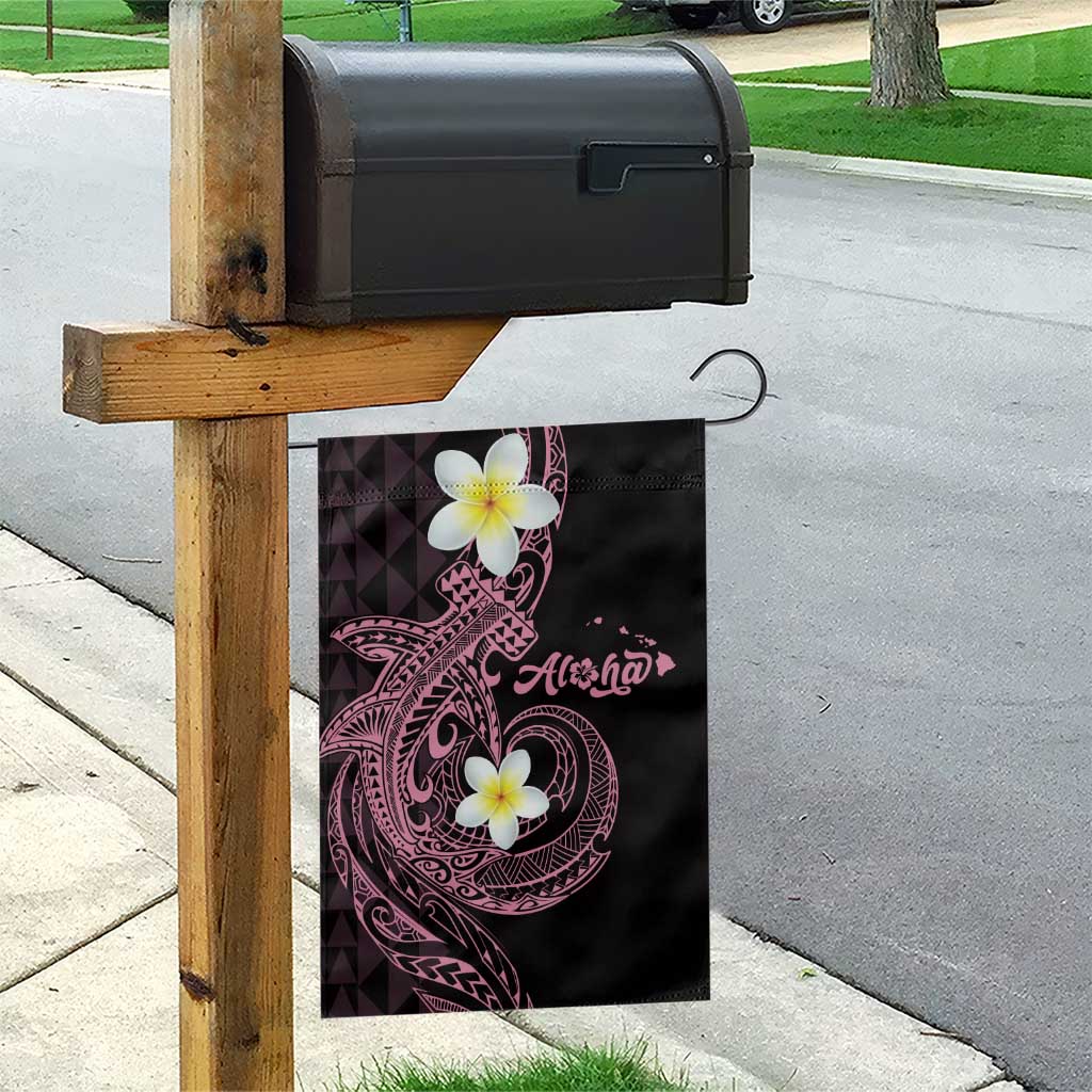 Aloha Hammerhead Shark Garden Flag Vivacious Pink Hawaiian Kakau Tribal Tattoo