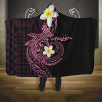 Aloha Hammerhead Shark Hooded Blanket Vivacious Pink Hawaiian Kakau Tribal Tattoo LT9 - Polynesian Pride