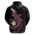 Aloha Hammerhead Shark Hoodie Vivacious Pink Hawaiian Kakau Tribal Tattoo