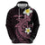 Aloha Hammerhead Shark Hoodie Vivacious Pink Hawaiian Kakau Tribal Tattoo