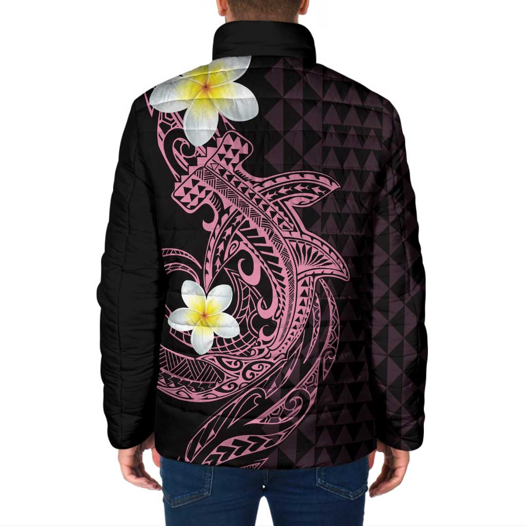 Aloha Hammerhead Shark Padded Jacket Vivacious Pink Hawaiian Kakau Tribal Tattoo LT9 - Polynesian Pride