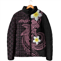 Aloha Hammerhead Shark Padded Jacket Vivacious Pink Hawaiian Kakau Tribal Tattoo LT9 - Polynesian Pride