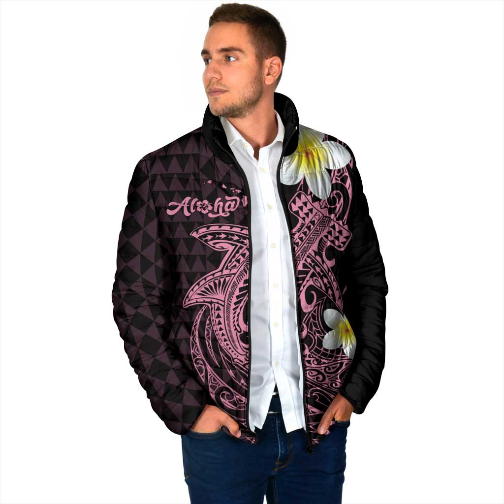Aloha Hammerhead Shark Padded Jacket Vivacious Pink Hawaiian Kakau Tribal Tattoo LT9 - Polynesian Pride