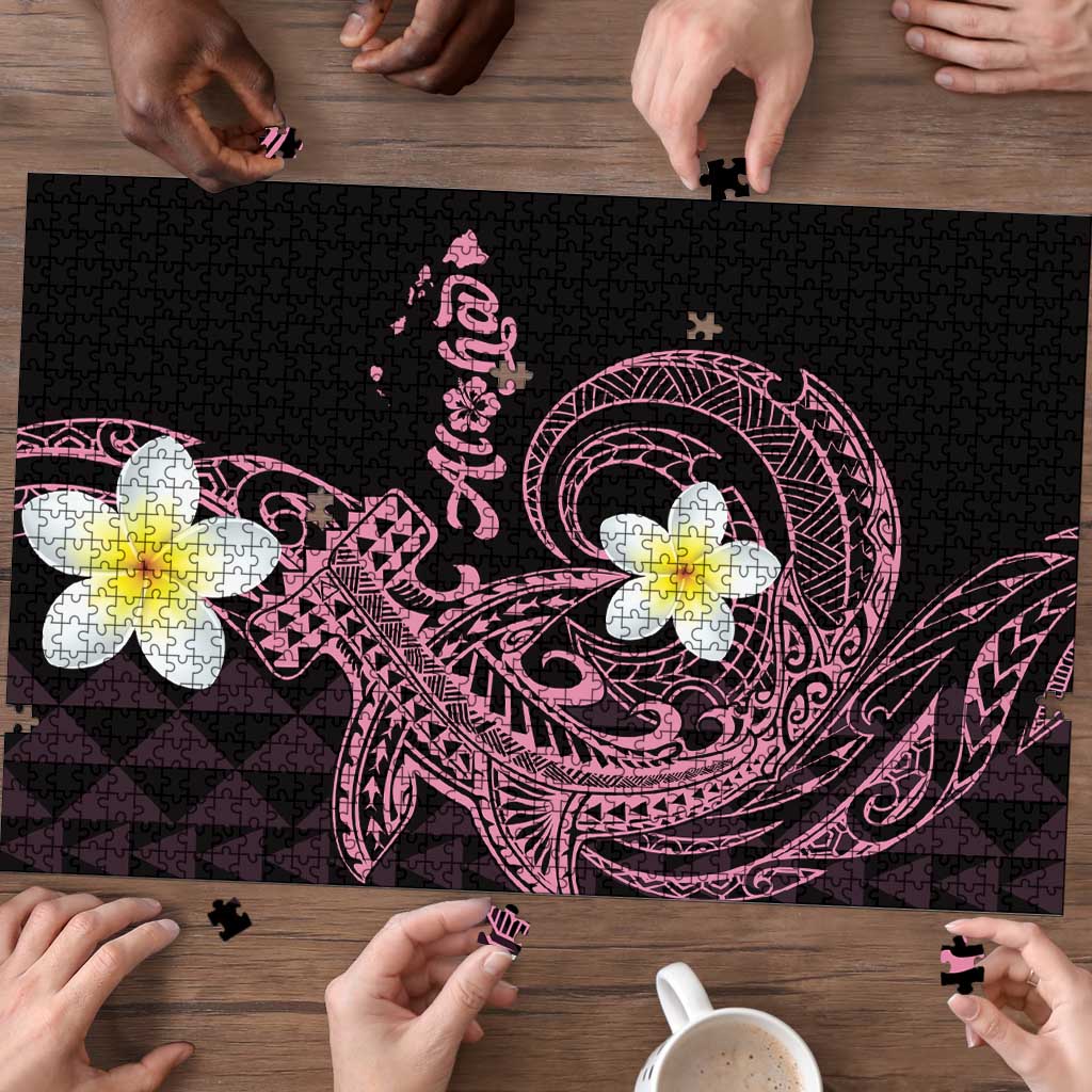 Aloha Hammerhead Shark Puzzle Vivacious Pink Hawaiian Kakau Tribal Tattoo LT9 - Polynesian Pride