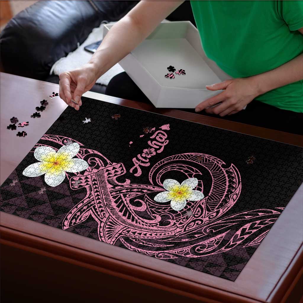 Aloha Hammerhead Shark Puzzle Vivacious Pink Hawaiian Kakau Tribal Tattoo LT9 - Polynesian Pride