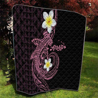 Aloha Hammerhead Shark Quilt Vivacious Pink Hawaiian Kakau Tribal Tattoo