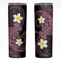 Aloha Hammerhead Shark Skinny Tumbler Vivacious Pink Hawaiian Kakau Tribal Tattoo