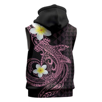 Aloha Hammerhead Shark Sleeveless Hoodie Vivacious Pink Hawaiian Kakau Tribal Tattoo LT9 - Polynesian Pride