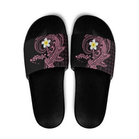 Aloha Hammerhead Shark Slide Sandals Vivacious Pink Hawaiian Kakau Tribal Tattoo - Polynesian Pride