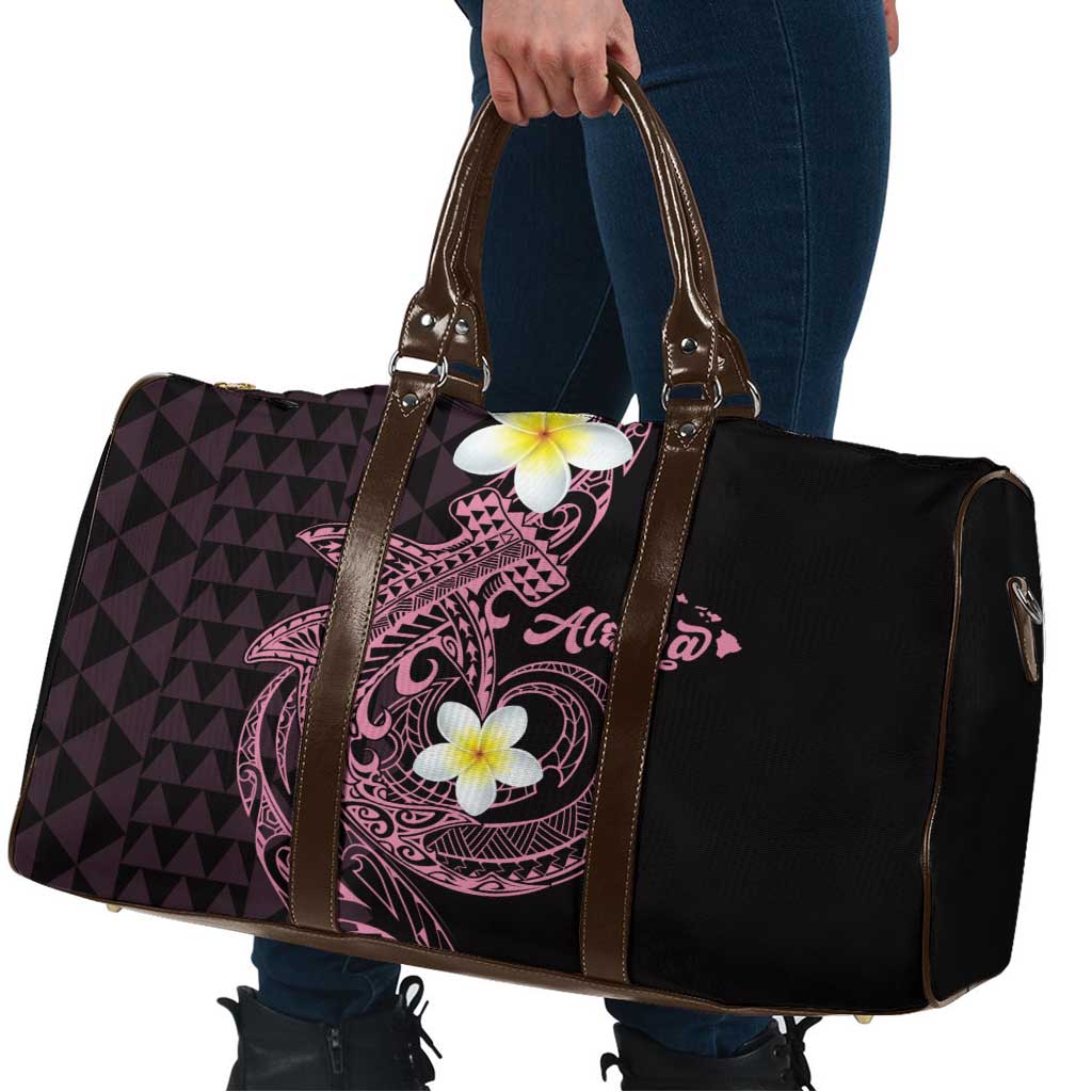 Aloha Hammerhead Shark Travel Bag Vivacious Pink Hawaiian Kakau Tribal Tattoo - Polynesian Pride