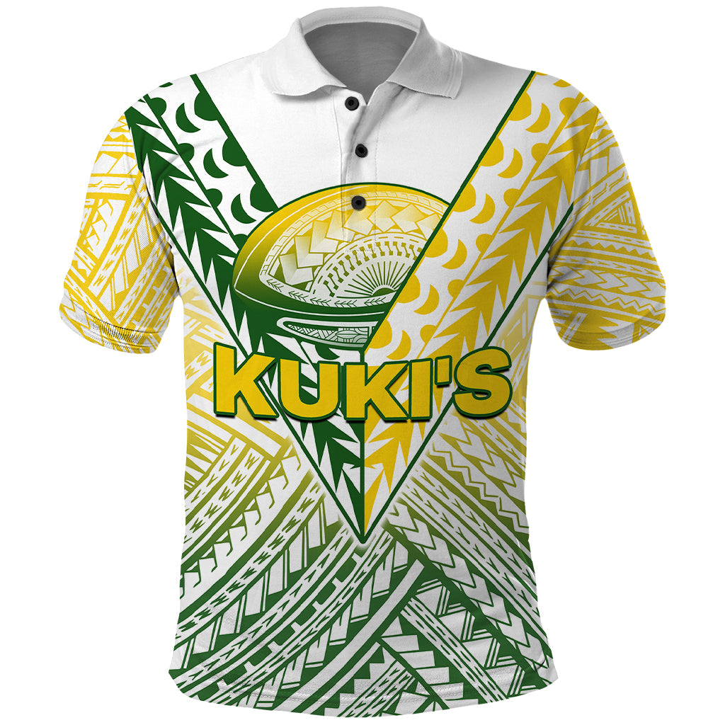 The Kukis Cook Islands Rugby Polo Shirt Be Unique Vibe White LT9 White - Polynesian Pride