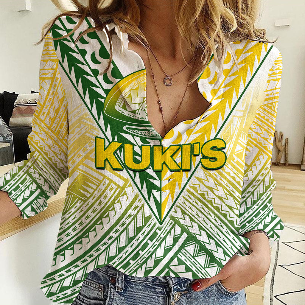 The Kuki's Cook Islands Rugby Women Casual Shirt Be Unique Vibe White LT9 Female White - Polynesian Pride