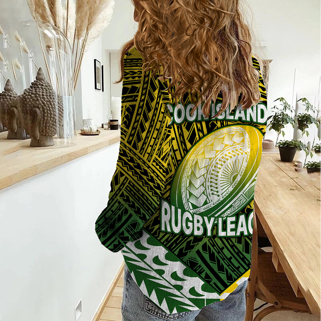 The Kuki's Cook Islands Rugby Women Casual Shirt Be Unique Vibe Black LT9 - Polynesian Pride
