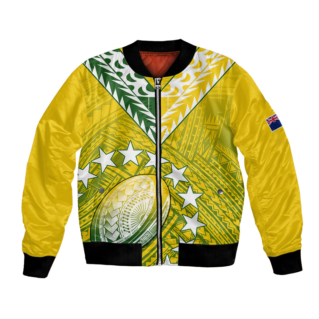 The Kuki's Cook Islands Rugby Bomber Jacket Be Unique Vibe Yellow LT9 Unisex Yellow - Polynesian Pride