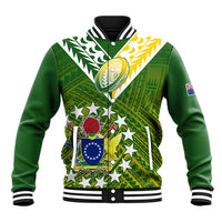 The Kuki's Cook Islands Rugby Baseball Jacket Be Unique Vibe Green LT9 Unisex Green - Polynesian Pride