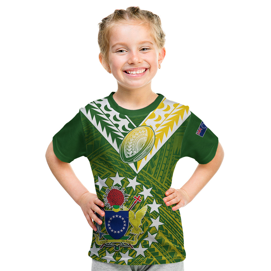 The Kuki's Cook Islands Rugby Kid T Shirt Be Unique Vibe Green LT9 Green - Polynesian Pride