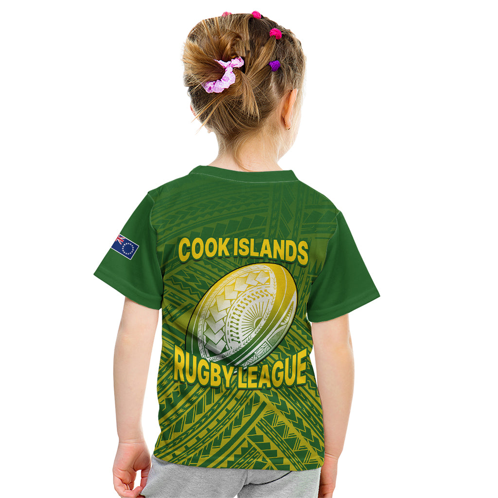 The Kuki's Cook Islands Rugby Kid T Shirt Be Unique Vibe Green LT9 - Polynesian Pride