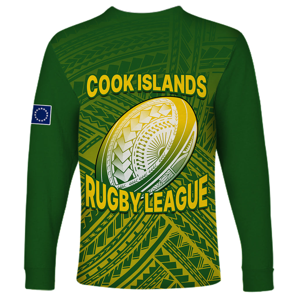 The Kuki's Cook Islands Rugby Long Sleeve Shirt Be Unique Vibe Green LT9 - Polynesian Pride