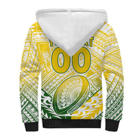 (Custom Text And Number) The Kuki's Cook Islands Rugby Sherpa Hoodie Be Unique Vibe White LT9 - Polynesian Pride