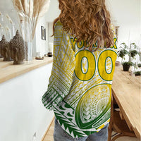 (Custom Text And Number) The Kuki's Cook Islands Rugby Women Casual Shirt Be Unique Vibe White LT9 - Polynesian Pride