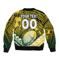 (Custom Text And Number) The Kuki's Cook Islands Rugby Bomber Jacket Be Unique Vibe Black LT9 - Polynesian Pride