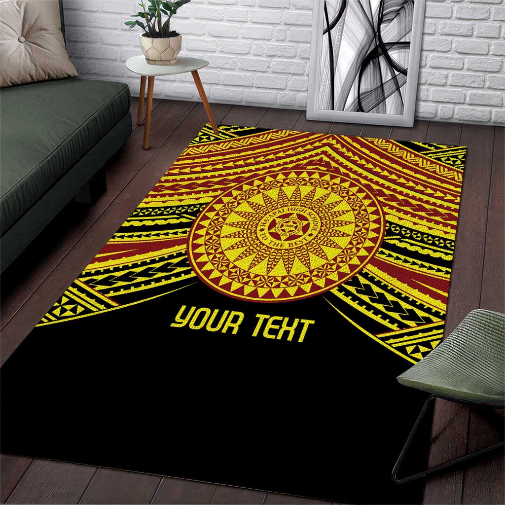 Personalised Tonga Ha apai High School Area Rug Ngatu Fonulei Pattern